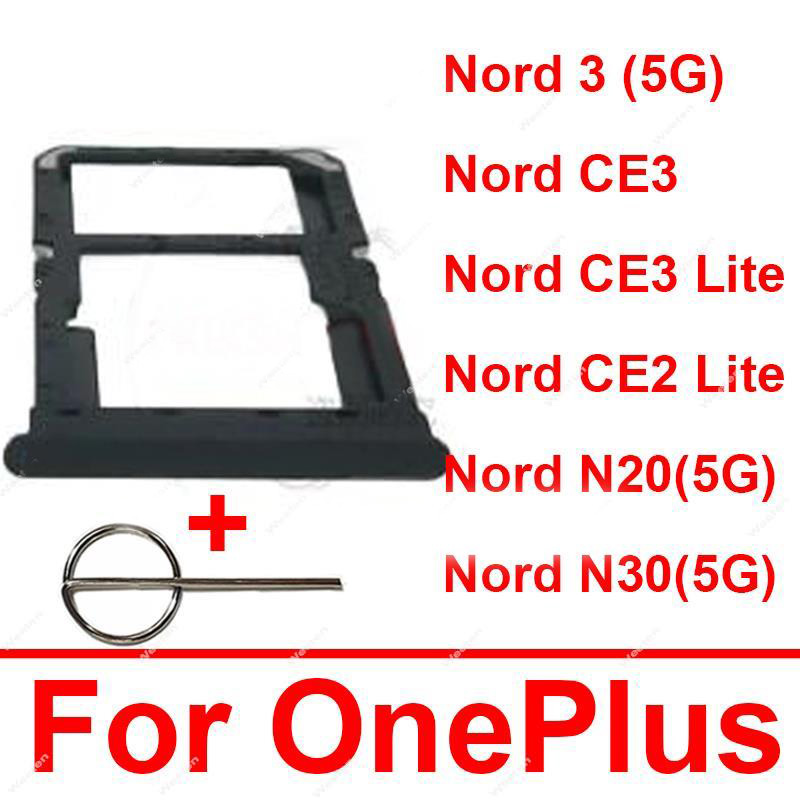 Sim Tray SD Card Tray Holder Card Compatible with Oneplus 1+ Nord 3 Nord CE2 Lite CE3 Lite Nord N20 N30 With Sim Ejector Pin Replacement Part