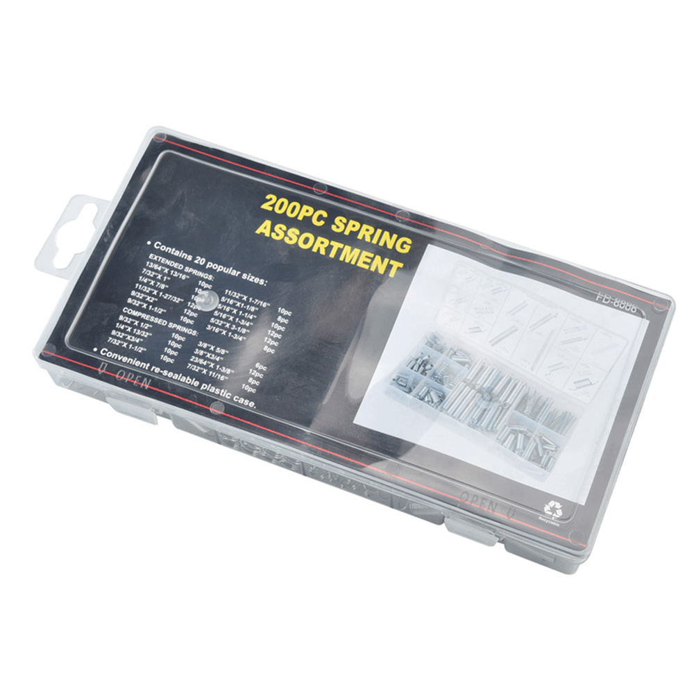 200Pcs Springs Assortment Set Portable Hardware Tool Extension Tension Compression Spring Assortment Kit. 