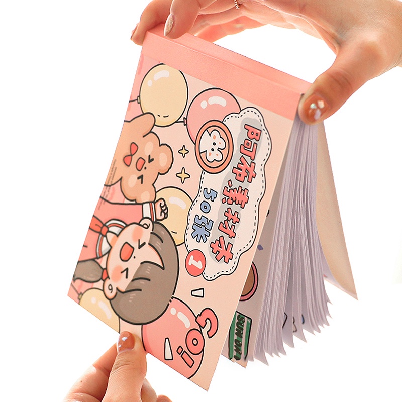 50 Sheets Cute Cartoon Patterns Washi Stickers Handbook Student Decorative DIY Material Stickers Book. 