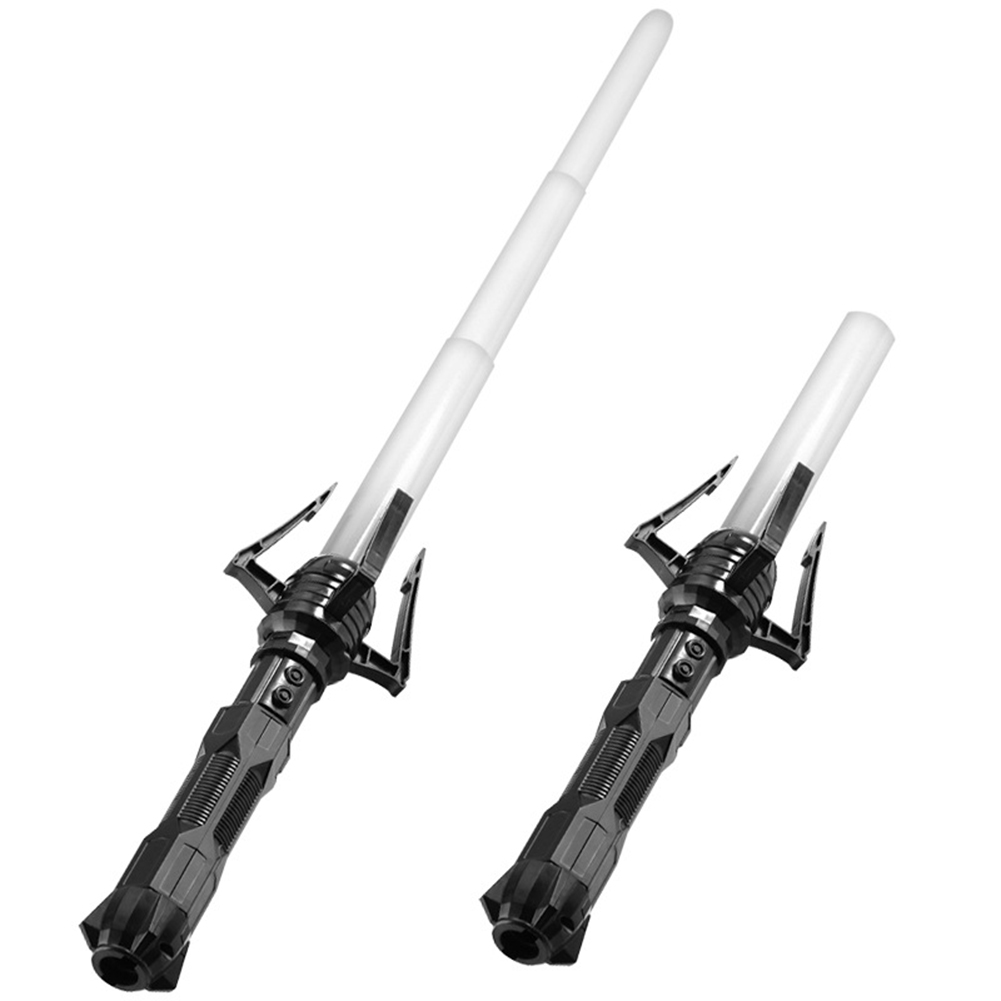 2-in-1 Children Telescopic Sword Color-changing Flashing Stick Led Light Sword Set For Role-playing/acting. 