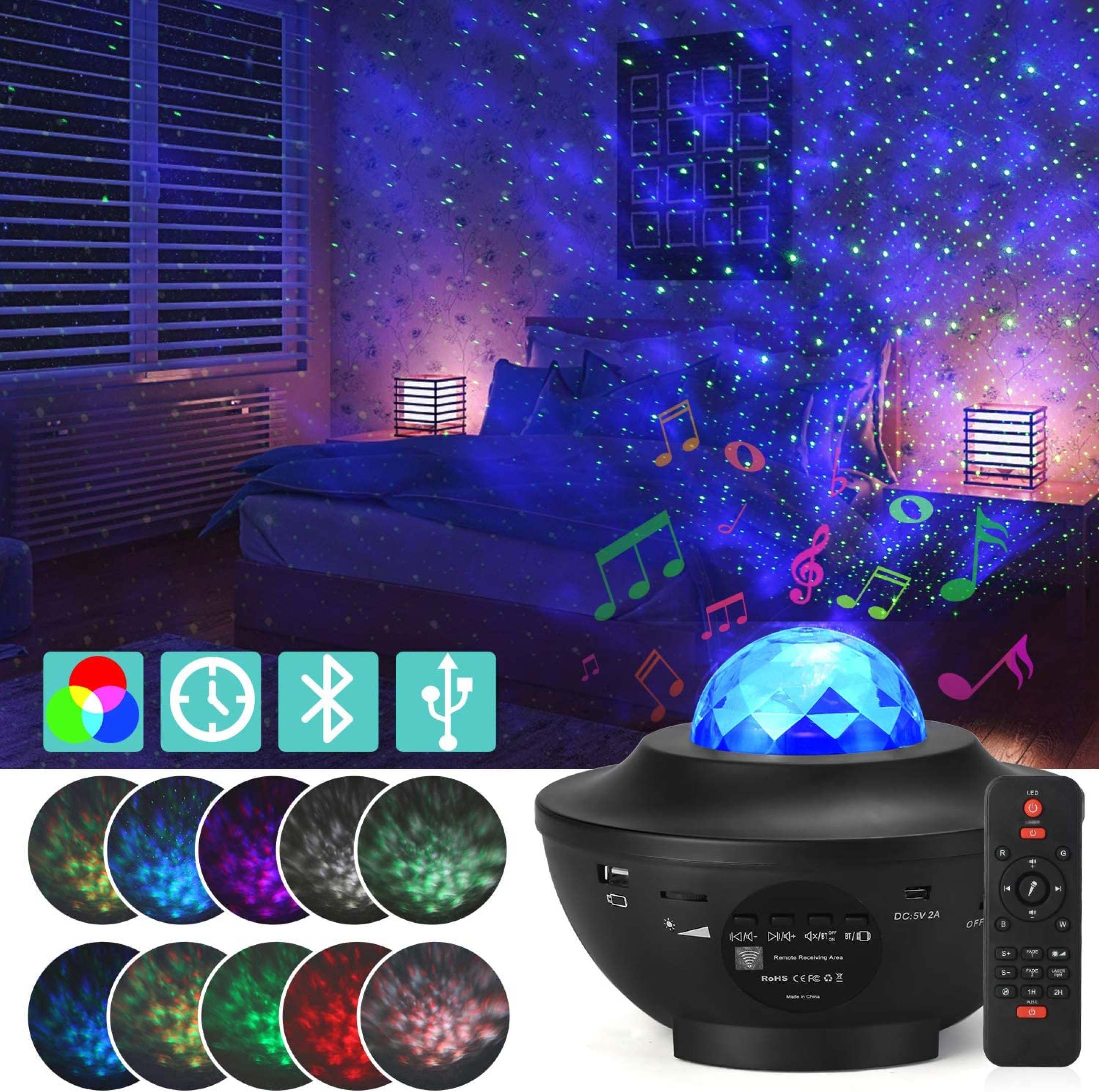 Galaxy Projector Star Starry Sky LED Night Light Projector Moon Lamp USB Bedroom Lamp Universal Mini LED Lights Projector Light Interior Ambient AtmosphereLamp Decoration Colorful Change Atmosphere lamp. 