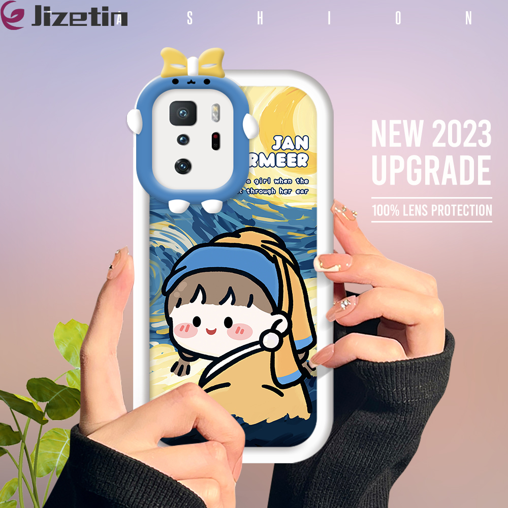 Jizetin for Xiaomi Poco X3 GT Back Cover Paintings Representative Square Camera Hole Shockproof Protection Soft Silicone Phone Case