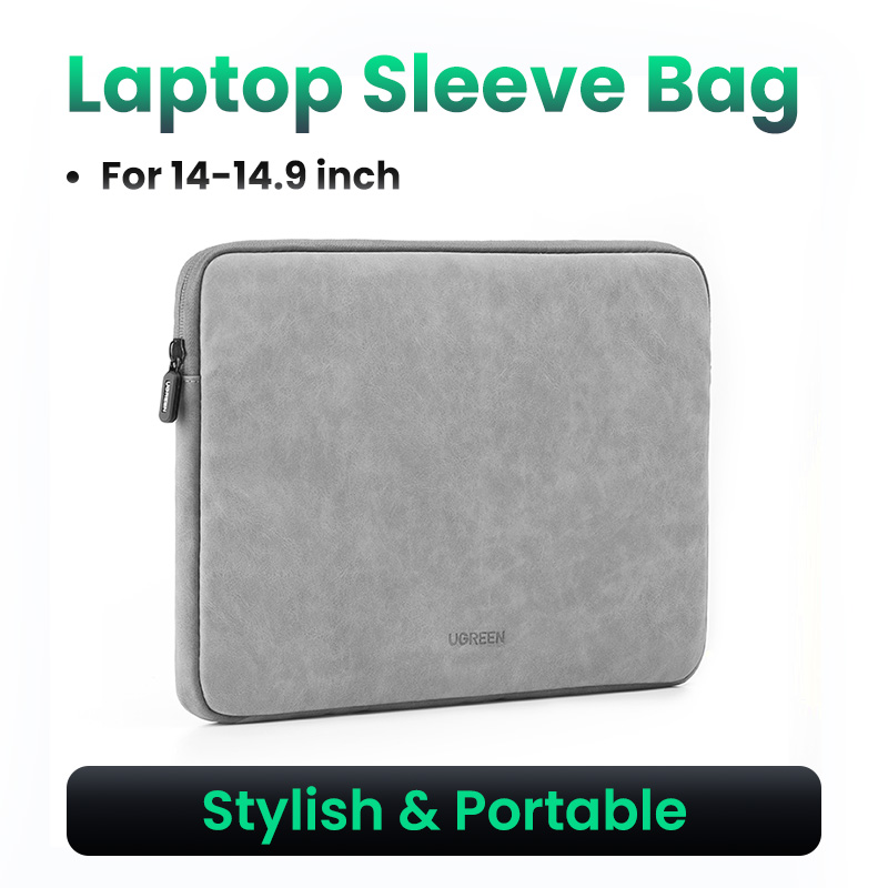 UGREEN 13 14.9 Inch Laptop Case Bag Computer Handbags PU Suede Leather Soft Padded Zipper Cover Sleeve Case for MacBook Air MacBook Pro iPad Pro Microsoft Surface Samsung Dell Daraz .bd