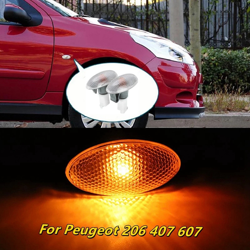 632574 2 X Turn Signal Side Marker Light Repeater Lamp Indicator for Peugeot 206 407 607. 