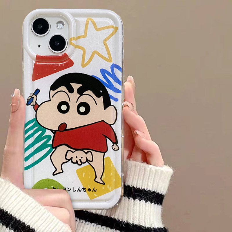 Japanese and Korean ins Crayon Shin-chan is suitable for Apple 13promax mobile phone case iPhone14pro set 13 women 12 trendy xr