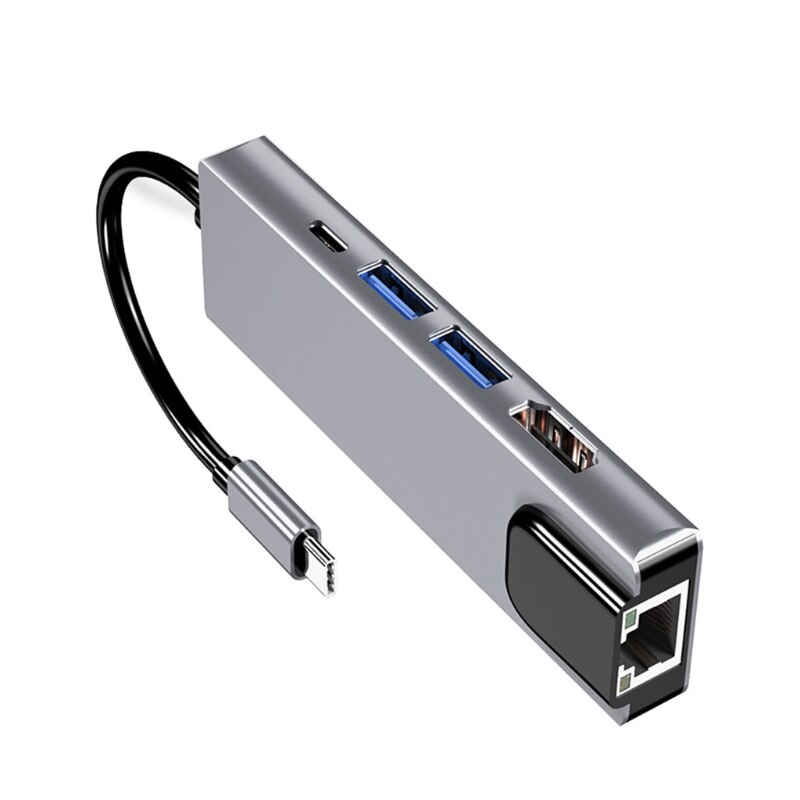 【VisioN Shop】Y5JF USB-C Multiport Adapter with 4K HHDMI-compatible Hub Ethernet 3.0. 