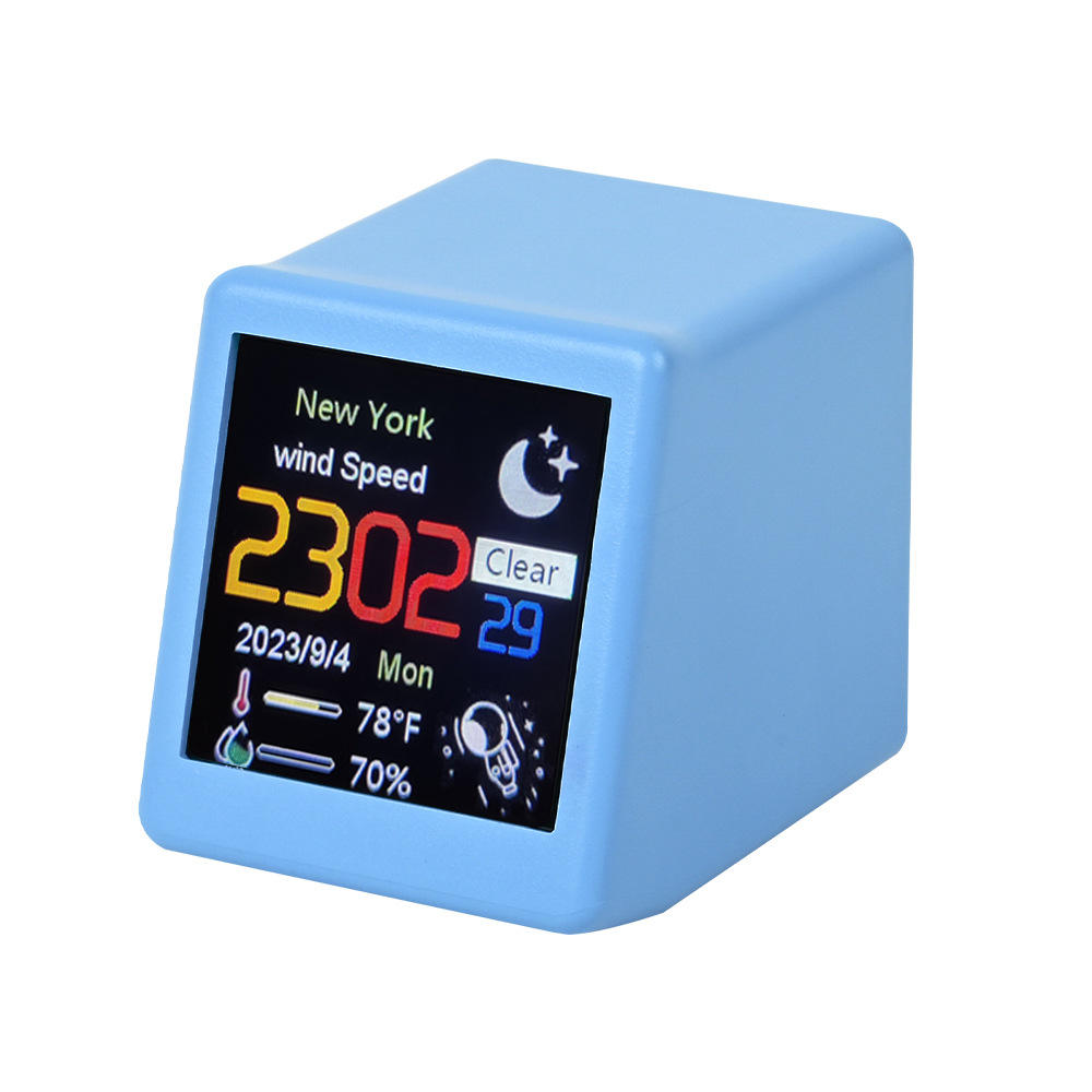 Desktop Decoration. DIY Cute GIF Animations and Electronic Album function MINI Size Smart Weather Station Clock for Gaming. 
