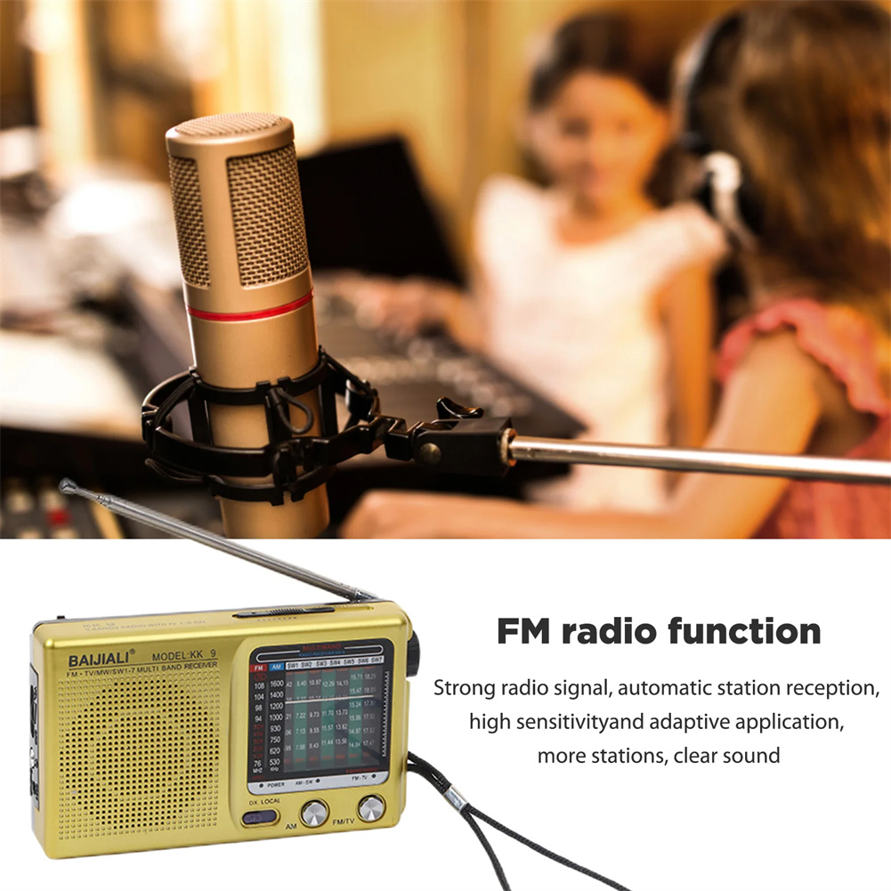 KK9 SW AM FM Weather Radio Portable Pocket Radio Bluetooth Rechargeable Mini Radio Receiver For Emergency Hurricane Walking. 