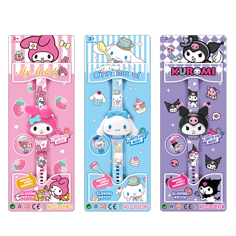Children's music watches colorful glow cute cartoon electronic watch toys for elementary school students kindergarten gifts wholesale