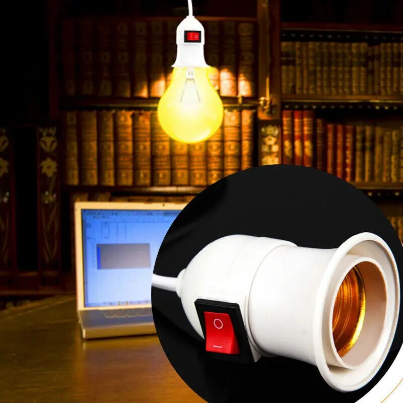 2PCS E27 2.3M Cable Cord Plug In Pendant Lamp Light Bulb Holder With Switch Power Cord US Plug E27 Lamp Holder Universal. 