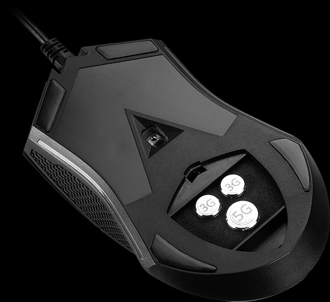 MSI Clutch GM08 Gaming Mouse, 4200 DPI, Optical Sensor, 3 Adjustable Weights, Red LED Lighting, Symmetrical Design, Black. 