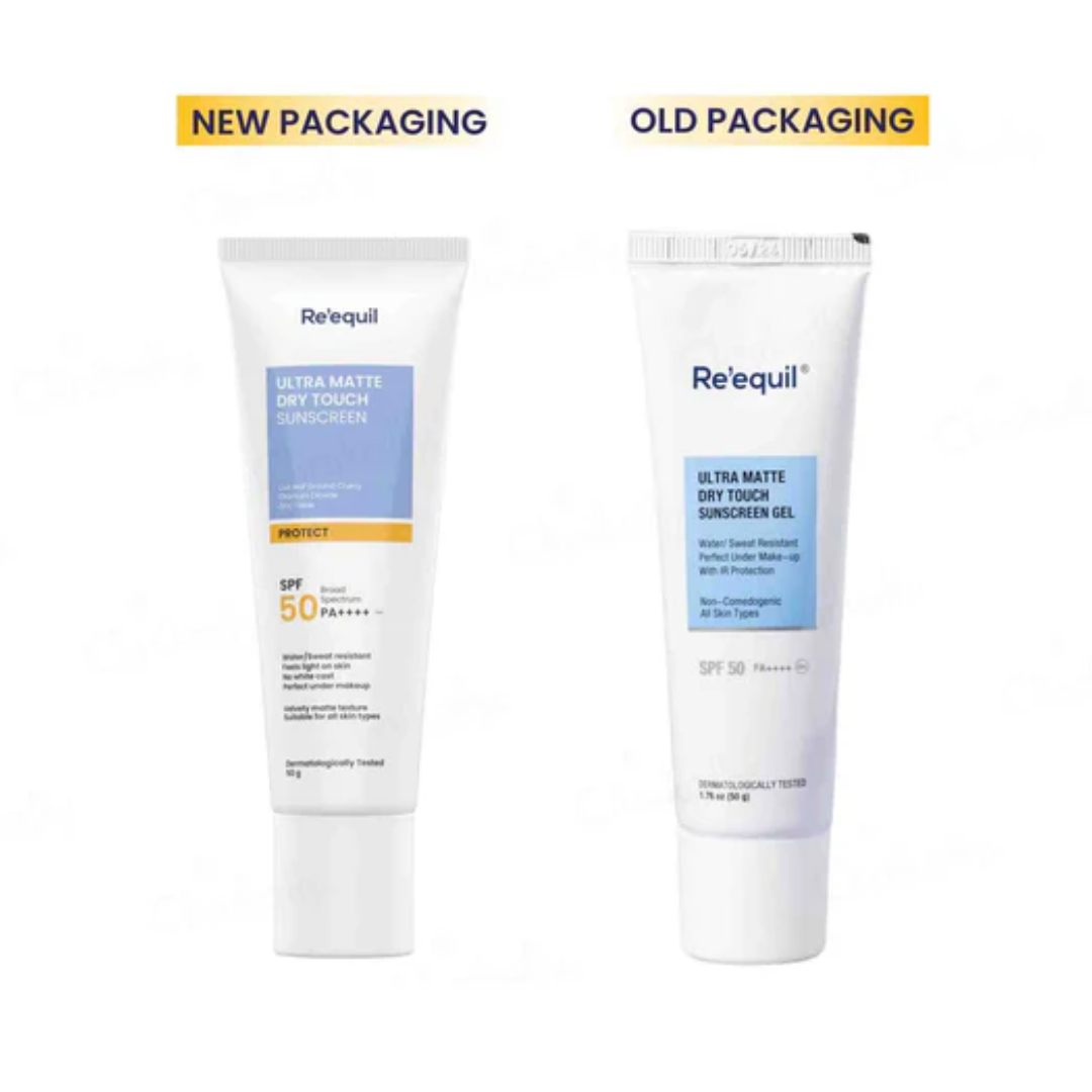 Re'equil Ultra Matte Dry Touch Sunscreen Gel SPF 50 PA++++ - 50g. 
