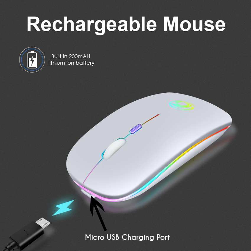 Wireless Mouse Rgb Rechargeable With Slim Design - Yindiao A2 - Customizable Dpi And Lighting For A Stylish Experience. 