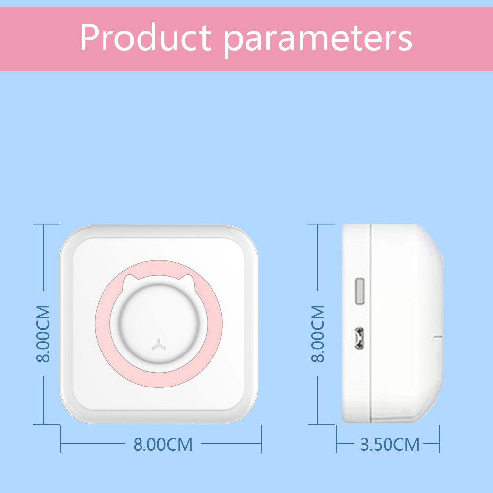 Mini Printer Portable Thermal Stickers Paper Inkless Bluetooth Wireless Impresora Android IOS Portable Label Printer. 