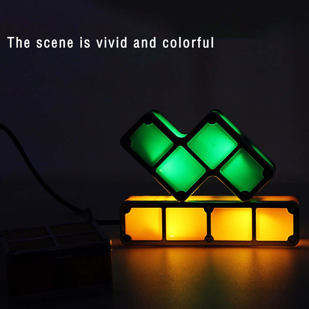 Tetris Lamp Stackable Led Night Light Building Block Lamp Tabletop Ornaments. 