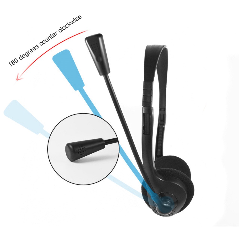 【happy one】3.5mm Plug Earphone Headphone With Microphone MIC VOIP Skype for PC Computer Laptop. 