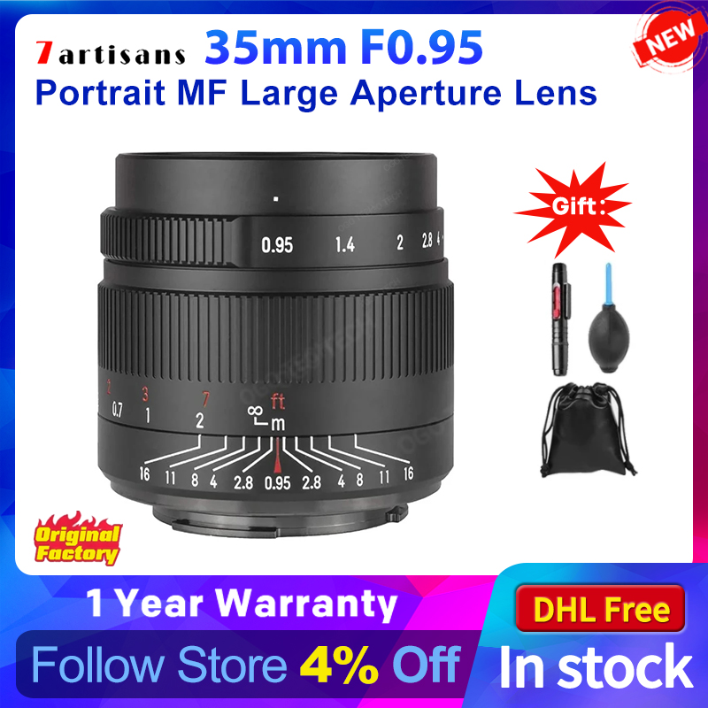 7artisans 35mm F 0.95 Portrait MF Large Aperture Lens for Sony E A6600 Fuji FX for Canon EF-M M6 Nikon Z Z9 M4/3 Mount DC-S1