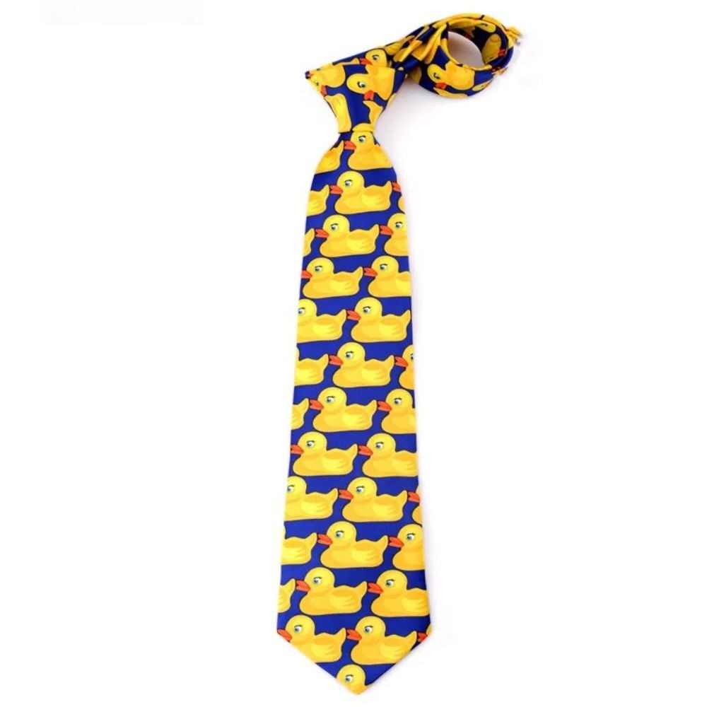New How I Met Your Mother Ducky Tie Rubber Duck 8cm Necktie Ties Yellow Printed Tie. 