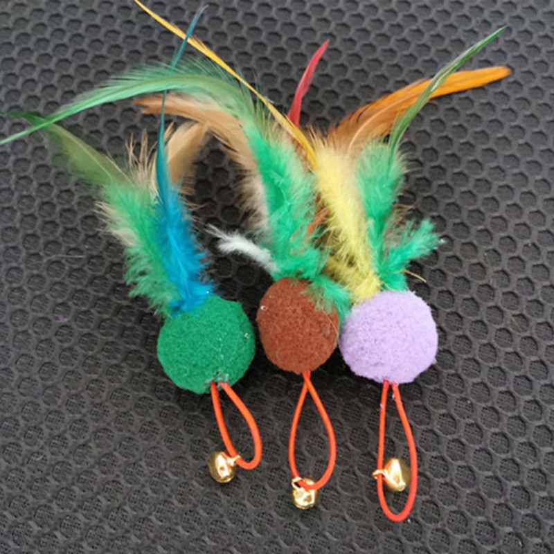Interactive Cat Toy Sucker Feather Simulation Bird with Bell Cat Stick Toy for Kitten Playing Teaser Wand Toy Pet Cat Supplies