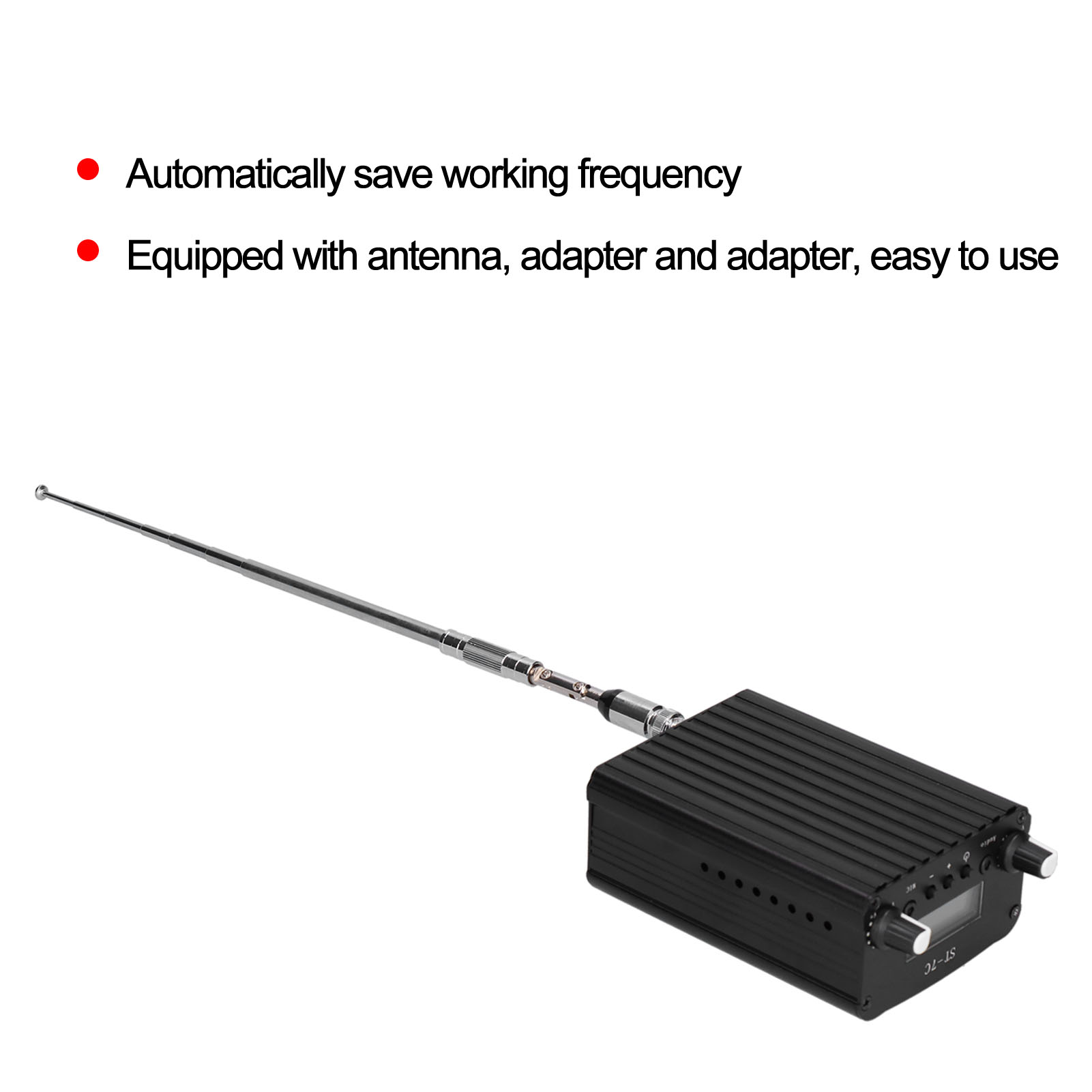 Romeng La Broadcast Transmitter Self‑Set FM Radio Stereo Station with LCD Screen US Plug 100‑240V 1/7W. 