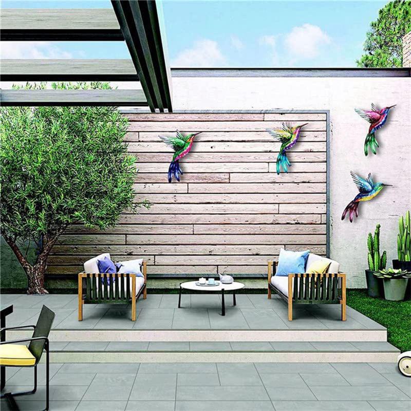 4PCS Garden Ornaments Indoor Decorations Metal Bird for Living Room Garden Lawn Fence Terrace