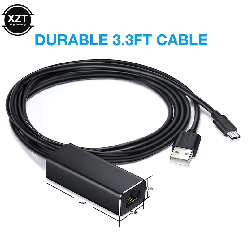 For Chromecast Ethernet Adapter USB 2.0 To RJ45 For For Chromecast 2 1 Ultra Audio TV Stick Micro USB Network Card. 