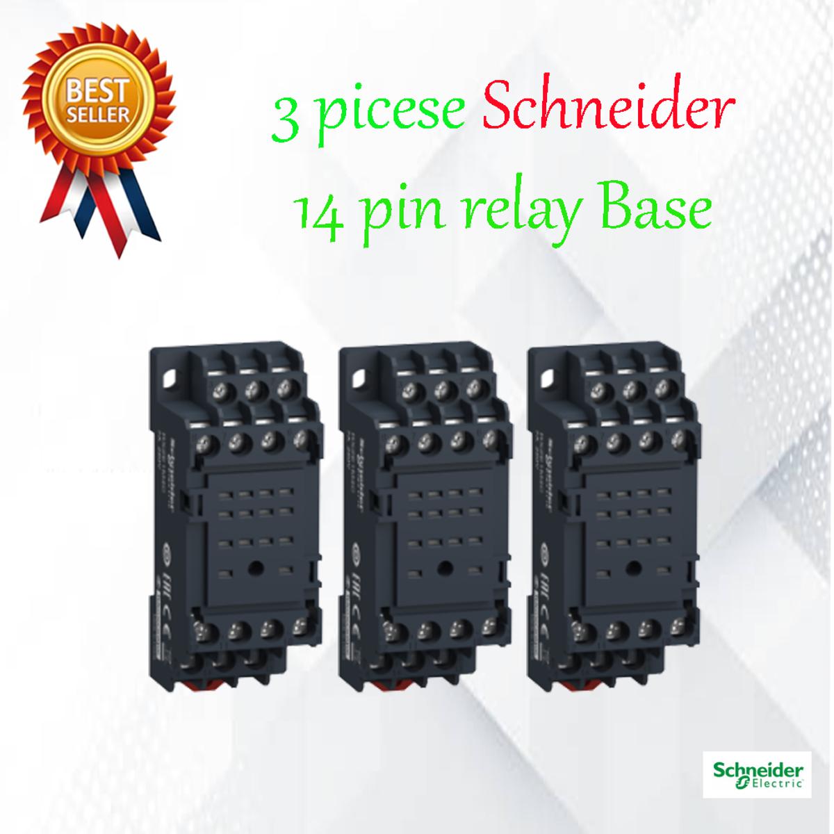 3 Pieces Schneider relay socket base 14 pin