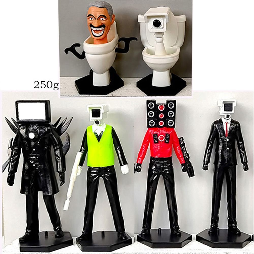 Camera Man Figures Toy Monitor Cameraman Toilet Man Action Figure Skibidi Toilet with Base Skibidi Toilet Monitor Toy Doll Toy Model Skibidi Model Decoration Collection
