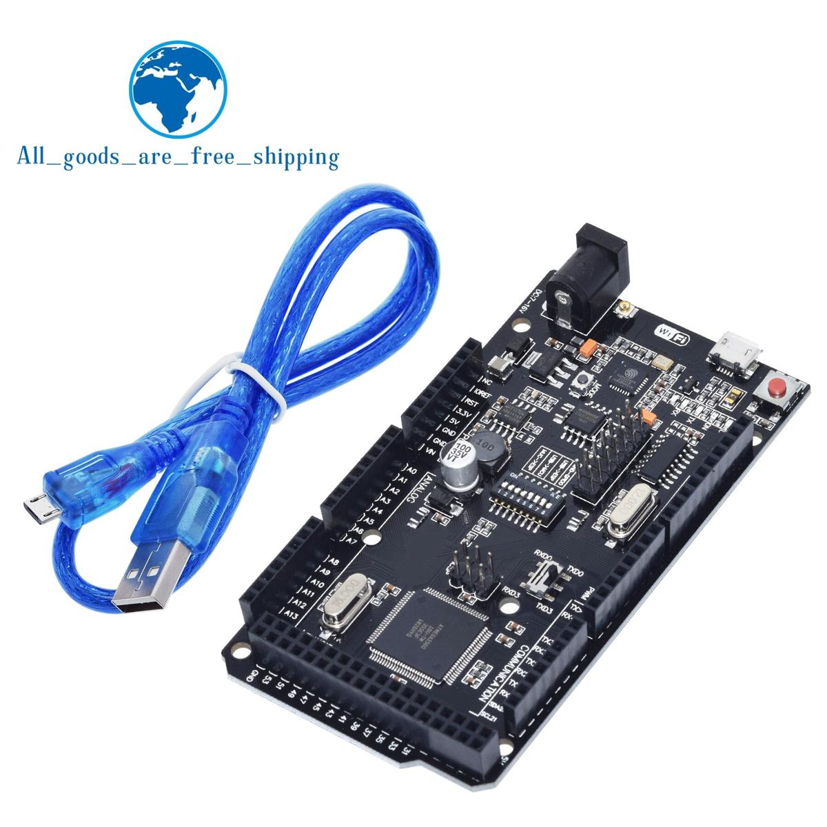 【happy one】TZT Mega+WiFi R3 ATmega2560+ESP8266 32M USB-TTL CH340G Compatible For Arduino Mega NodeMCU