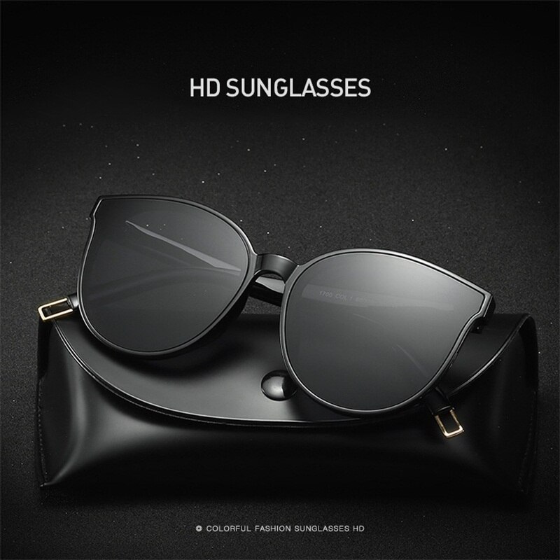 【happy one】ColorfulFashion Women Colour Luxury Flat Top Cat Eye Sunglasses oculos de men Twin oversized Sun glasses UV400. 