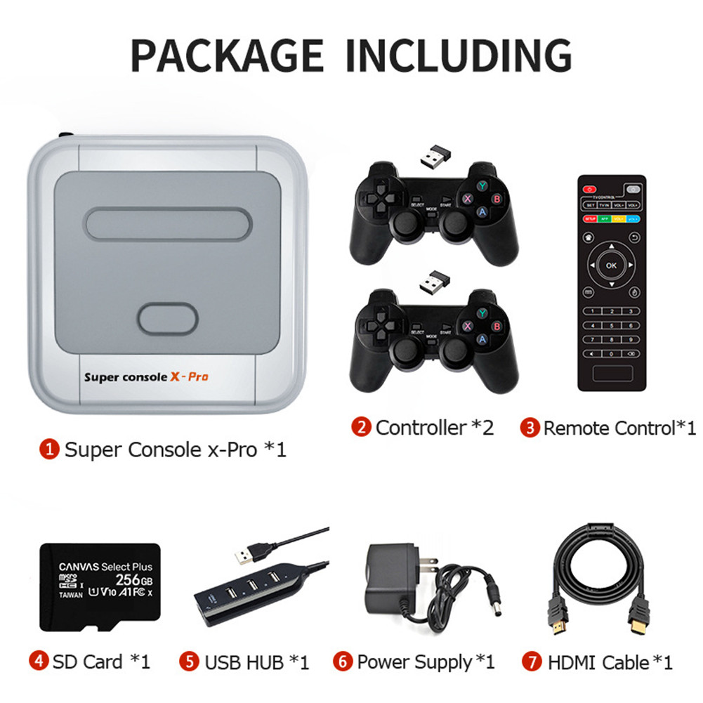 Retro Wifi Super Console X Pro 4K Hd Tv Video Game Consoles Voor PS1/Psp/N64/dc Met 50000 + Games Met 2.4G Draadloze Controllers. 