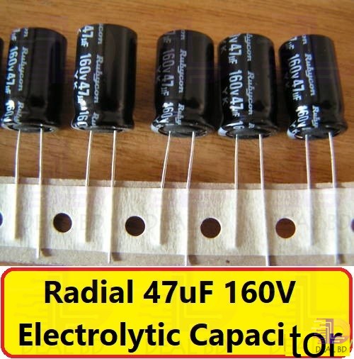 Radial 47uF Electrolytic Capacitor 160V-3Pcs. 