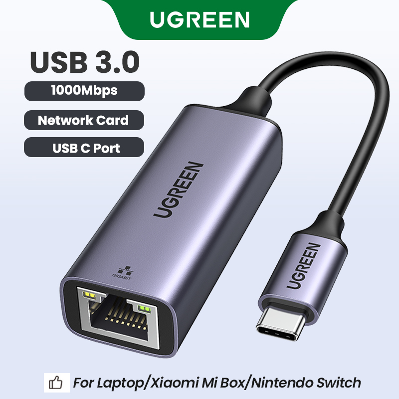 UGREEN USB C to Ethernet Adapter RJ45 to Thunderbolt 3 Type C Gigabit Network LAN Converter 10 100 1000Mbps for MacBook Pro Air, iPad Pro, Galaxy S20 S10 S9, XPS 13 15, Surface Book 2 Go, Chromebook Network Card USB Ethernet. 