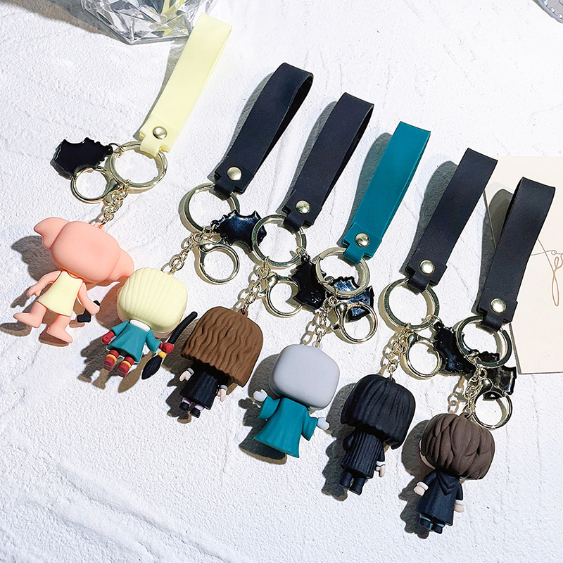 Harry Potter Keychain Cute Ron Hermione Voldemort And Gollum Doll Men's And Women's Bag Charms Qoddess. 