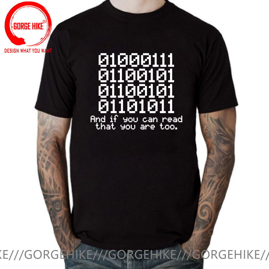Men 0100 BINARY T-Shirt Code Geek Nerd Tech Computing Slogan Present Funny Gift 123t Fashion T Shirts Round Neck Tops Tees Shirt
