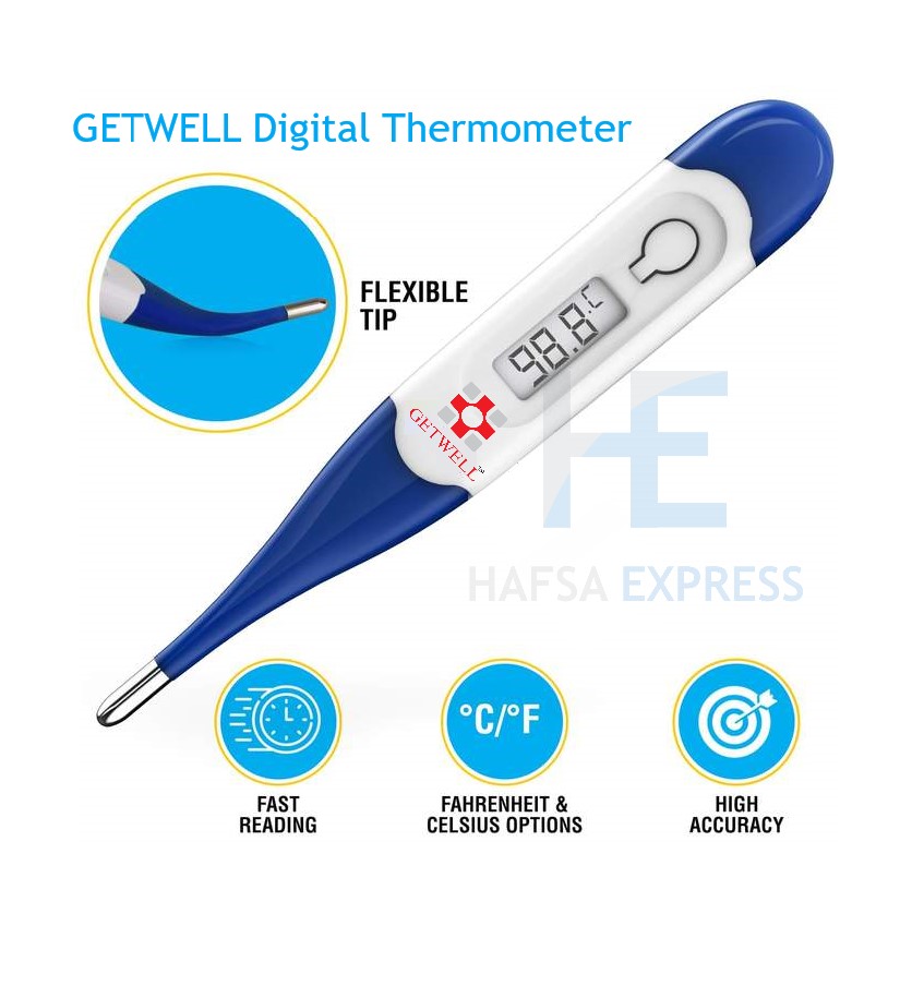 Getwell Flexible Digital Thermometer with Beeper For Measuring Temperature. 