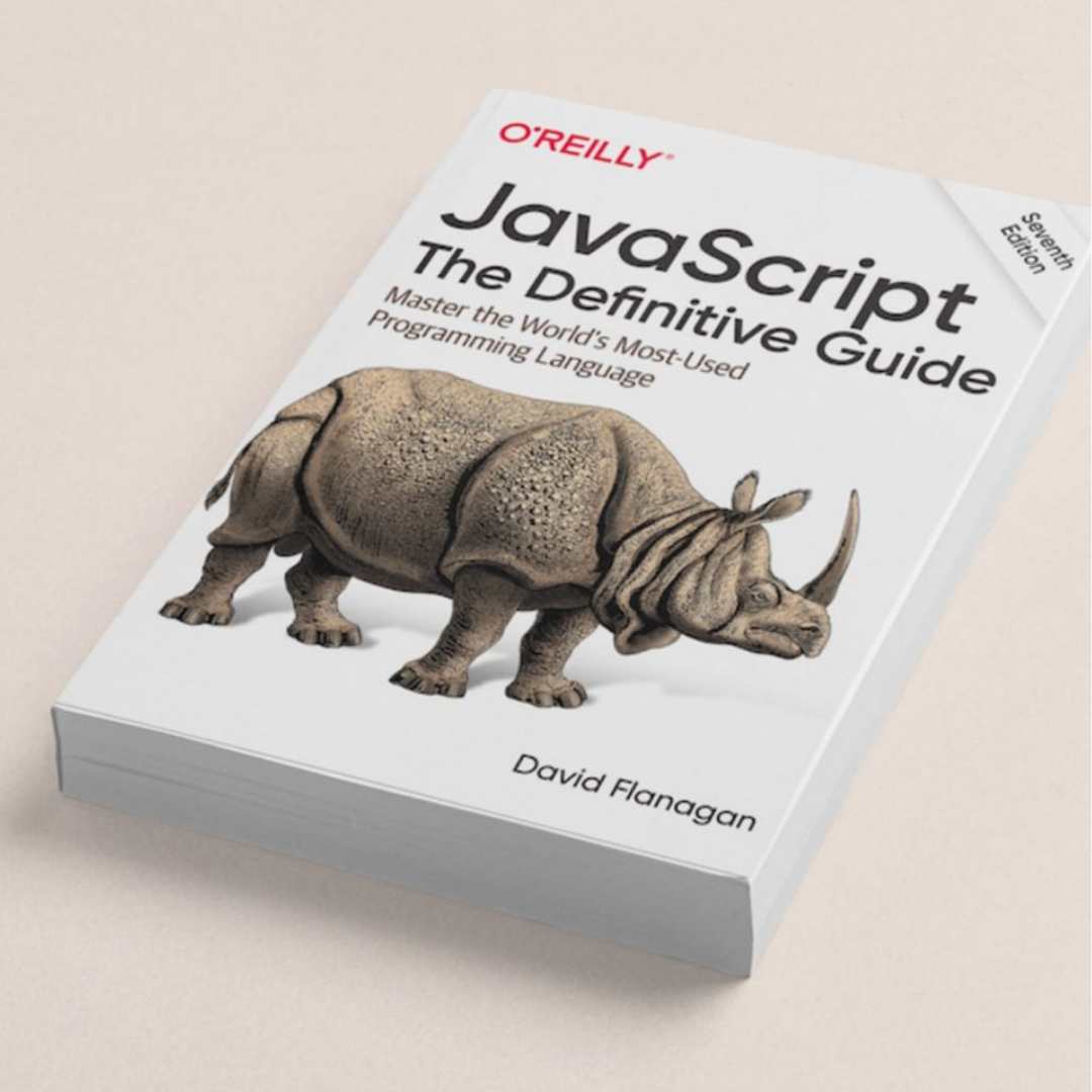 JavaScript: The Definitive Guide by David Flanagan (premium white print). 