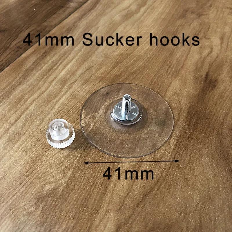 10Pcs Suction Cup Hooks with Screw Nut 40 mm Clear Sucker Pads Strong Adhesive Suction Holder for Car Glass Bathroom Wall Door