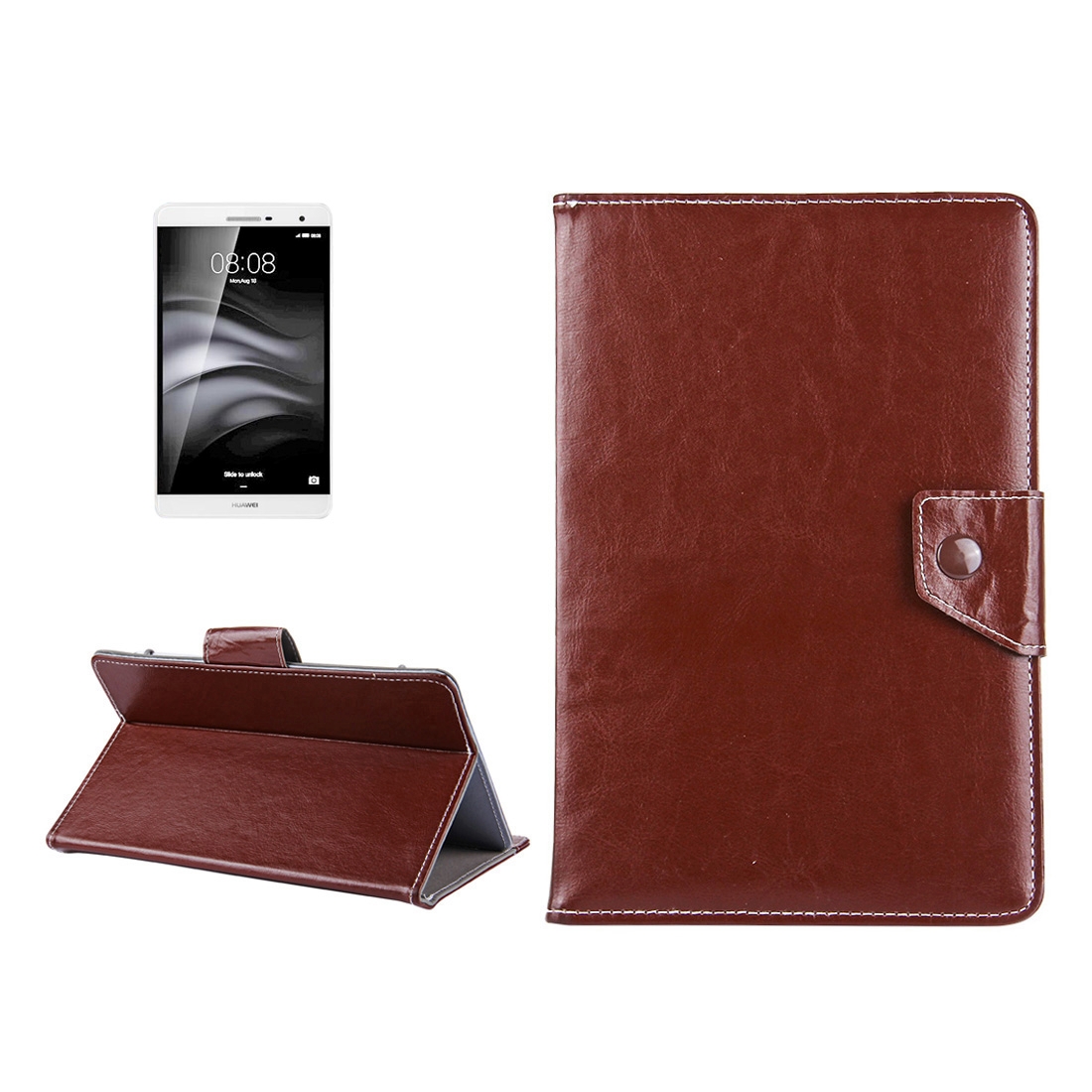 7 inch Tablets Leather Case Crazy Horse Texture Protective Case Shell with Holder for Galaxy Tab A 7.0 / T280 & Tab 4 7.0 / T230 & Tab Q T2558, Colorfly G708, Asus ZenPad 7.0 Z370CG, Huawei MediaPad T1 7.0 / T1-701u