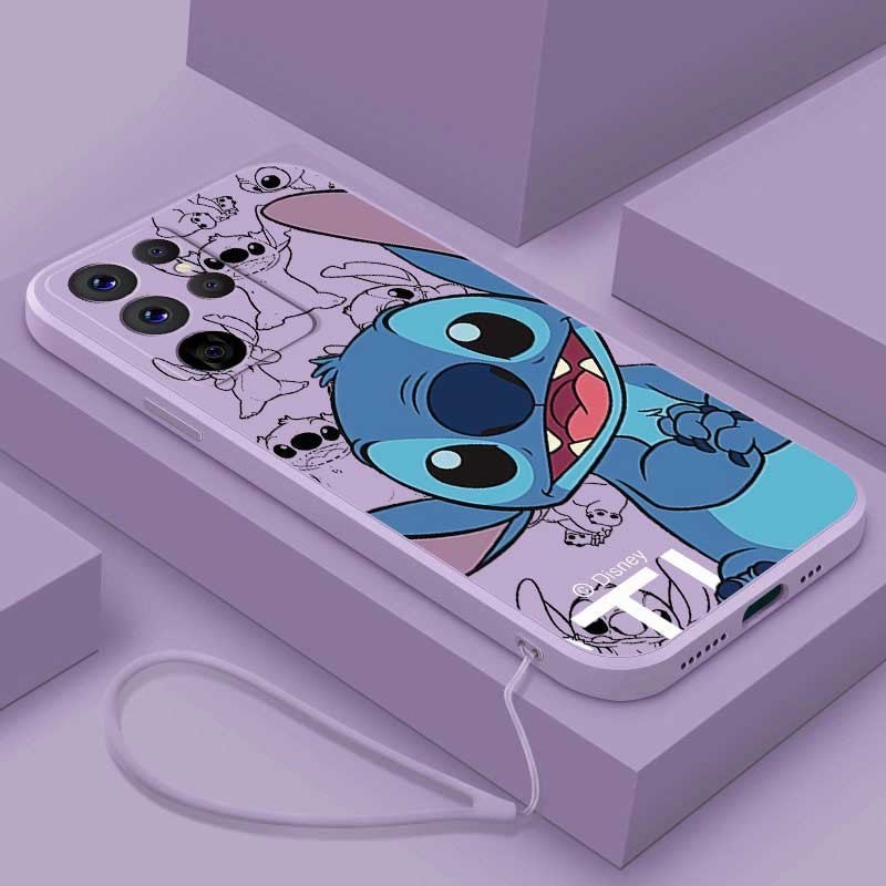 Samsung Galaxy S24 Ultra S24+ Plus S24Ultra Cover Joyful Cute Stitch Flexible Silicon Phone Case Frosted Rubber Soft Cover