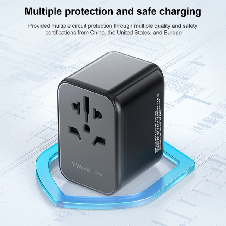 MOMAX UA12 1-World 17W Global Travel Fast Charger Power Adapter - 11