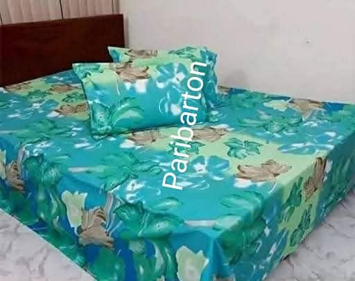 Cozy and Comfortable Twill Panel Cotton Double Size Bed Sheet (7.5×8.5) Feet for King Size Beds - Two Pillow Covers - Ultimate Bedding Comfort. 