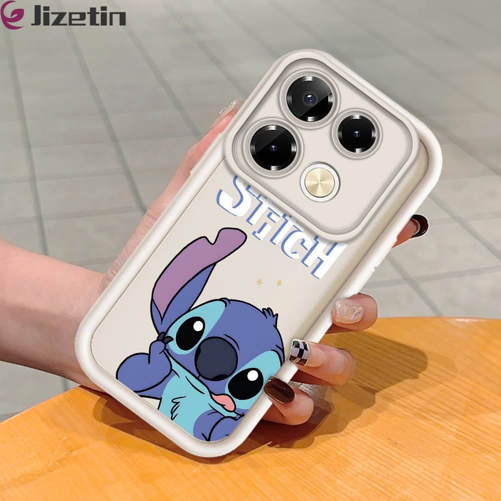 Jizetin for Infinix Note 40 Pro 4G 5G Note 40 Pro+ Back Cover Cute Stitch Ladder Camera Soft Rubber Mobile Phone Case