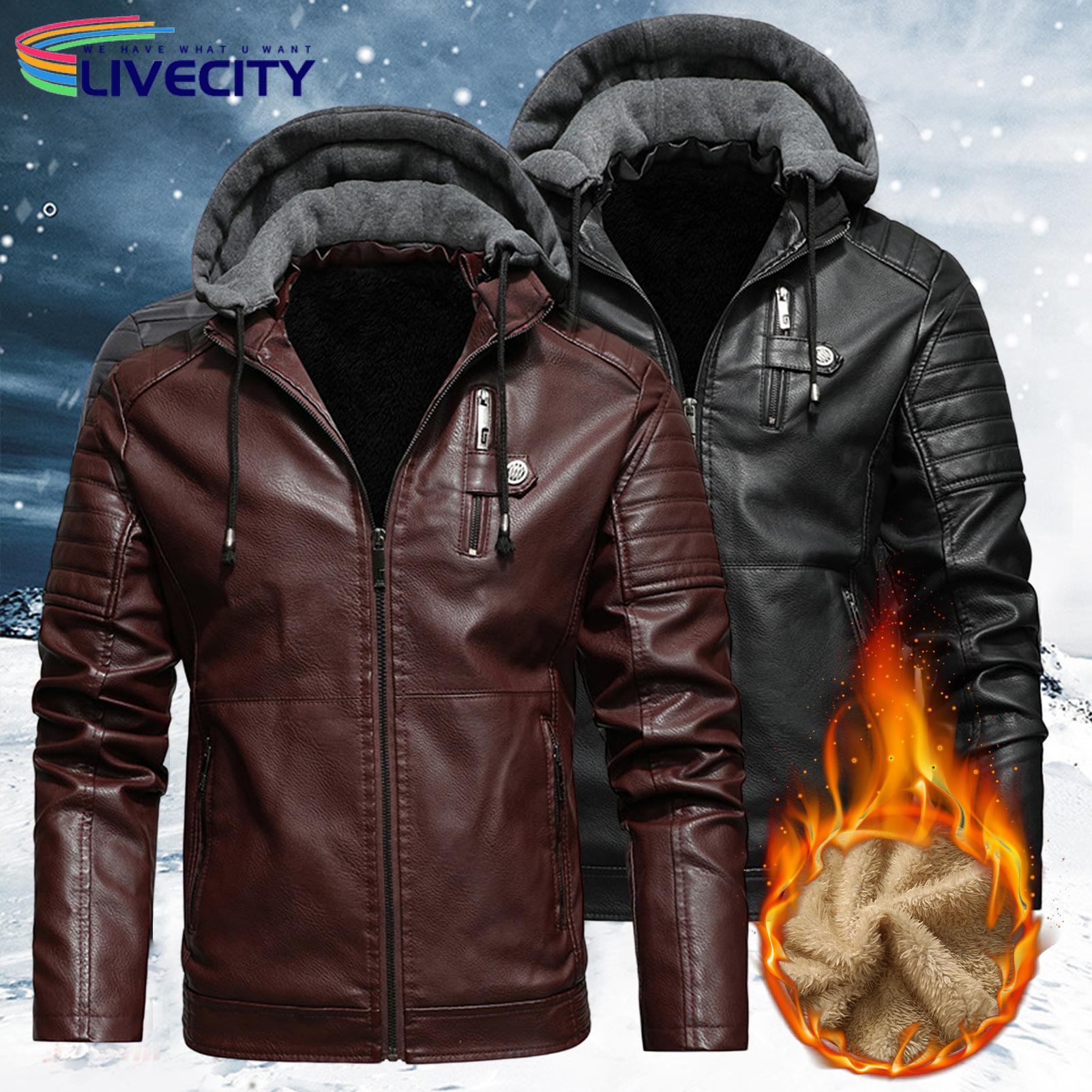 Men Windbreaker Plush Lining Straight Bottom Drawstring Jacket. 