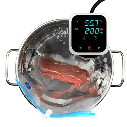 Sous Vide Cooker Machine, 1100W Vacuum Slow Cooker Heater, LED Touch Screen, 25-95 Celsius Temperature Range - US Plug. 