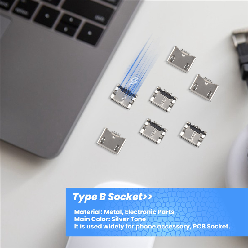 10 Pcs Spare Parts Type B Micro USB Female Jack Connector Port Socket