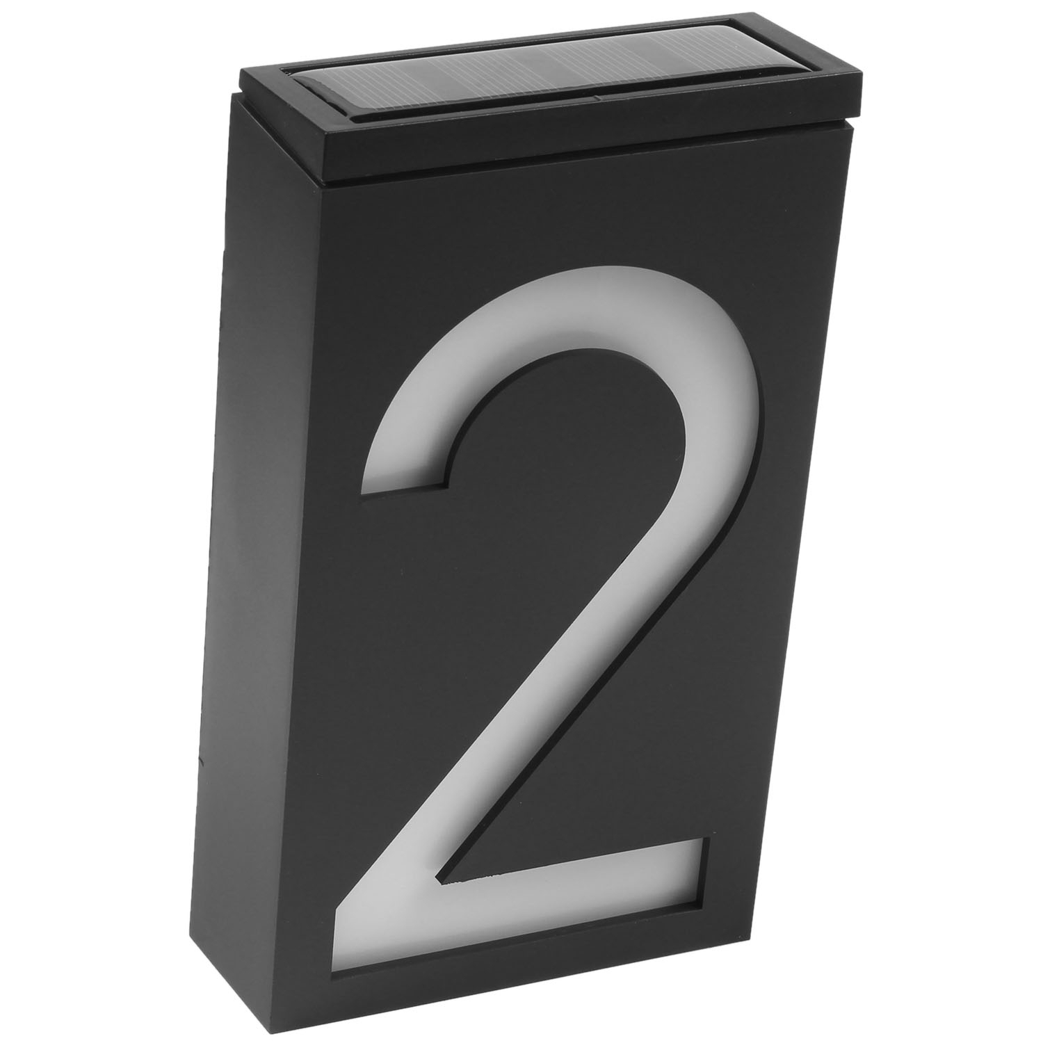 Solar Power Led Address Plaque Number Digits Plate Lampes- Number 2