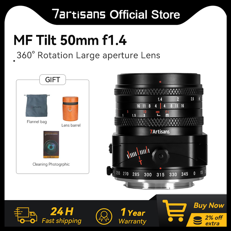 7artisans 50mm F1.4 Tilt-Shift Manuel Lens Sony E Alpha 6400 ZVE10 A7S A7R FUJIFX E-M1 Mark II/E-M10 Mark IV Micro 4/3 E-PL1 E-M10 GH1/GH2 /GH3/GH4 için 2'si 1 arada Büyük Diyafram APS-C Lens