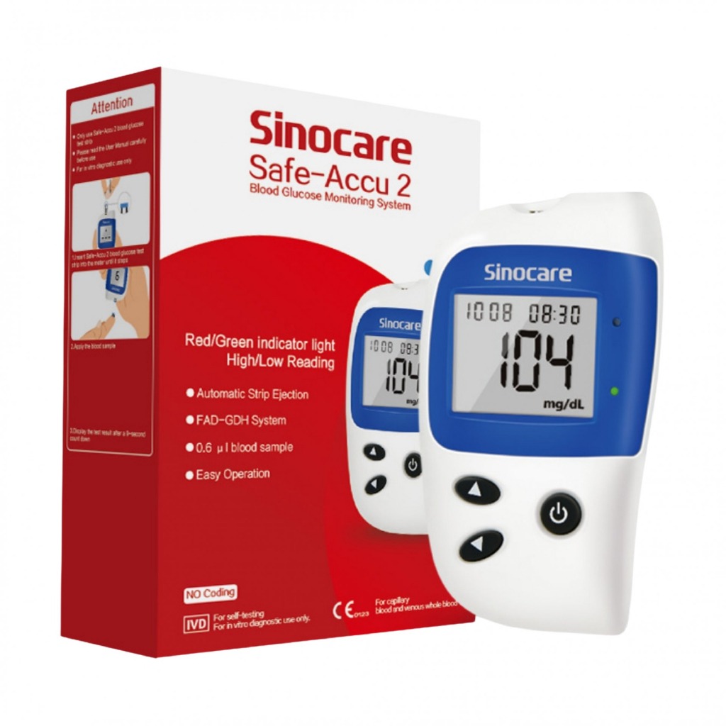 Sinocare safe-accu 2 Blood glucose monitoring system with 10 strip. 