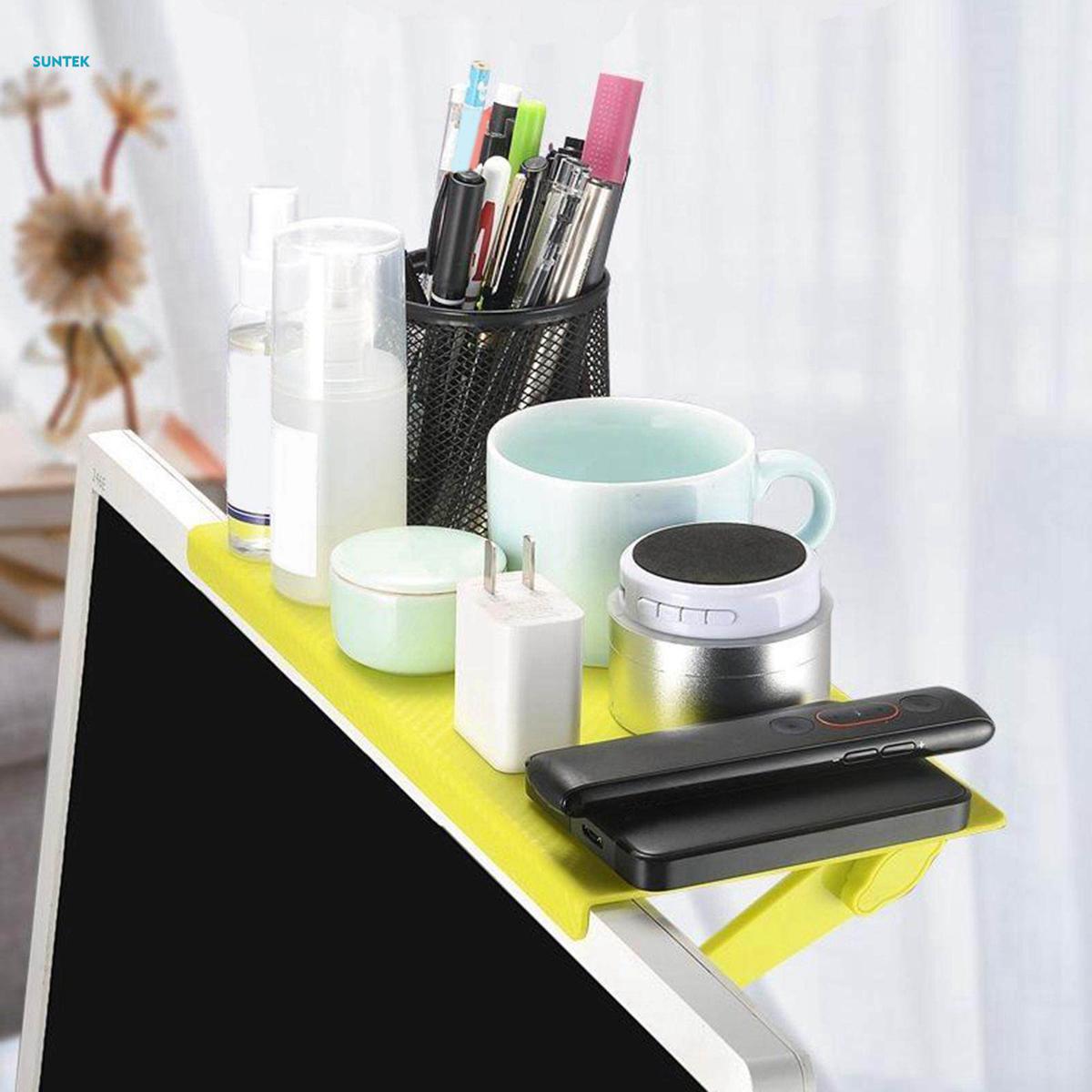 Multi-functional TV Top Mount Organizer Adjustable Wall Mounted Shelf for Screen TV, Computer Monitor